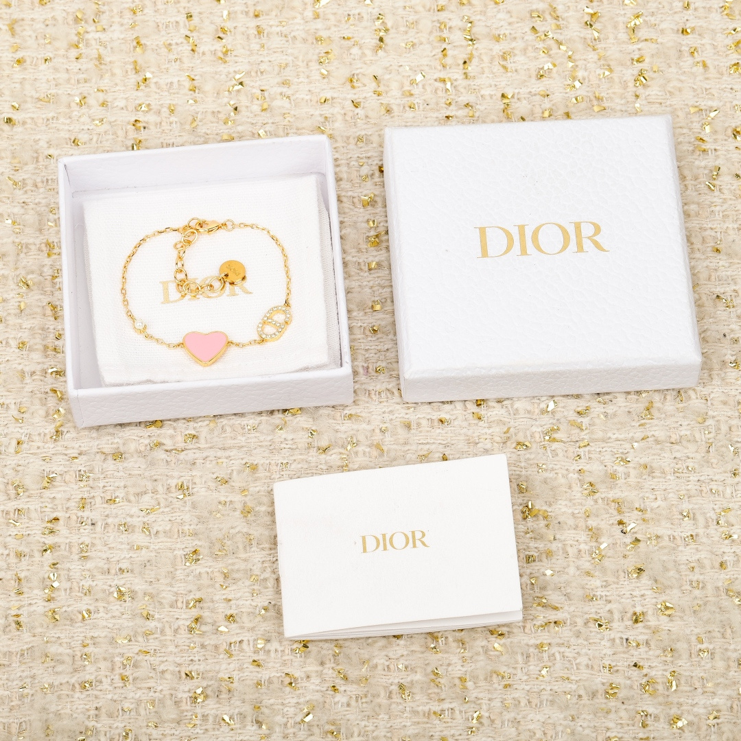 Dior Pink Heart CD Bracelet - PONI