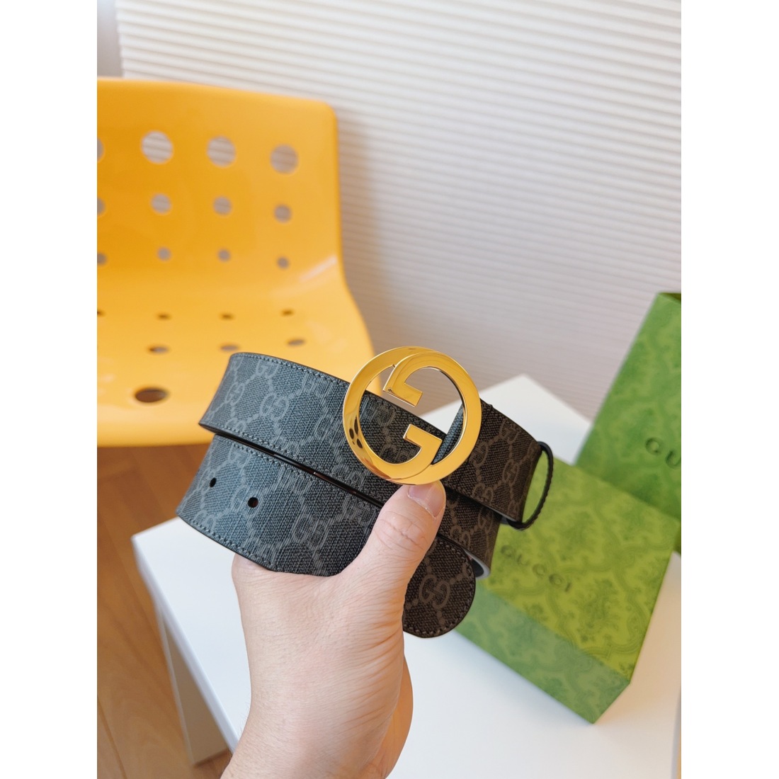 Gucci Classic Printed Cowhide Stainless Steel Belt 38MM - Ultra-Collection - Image 4