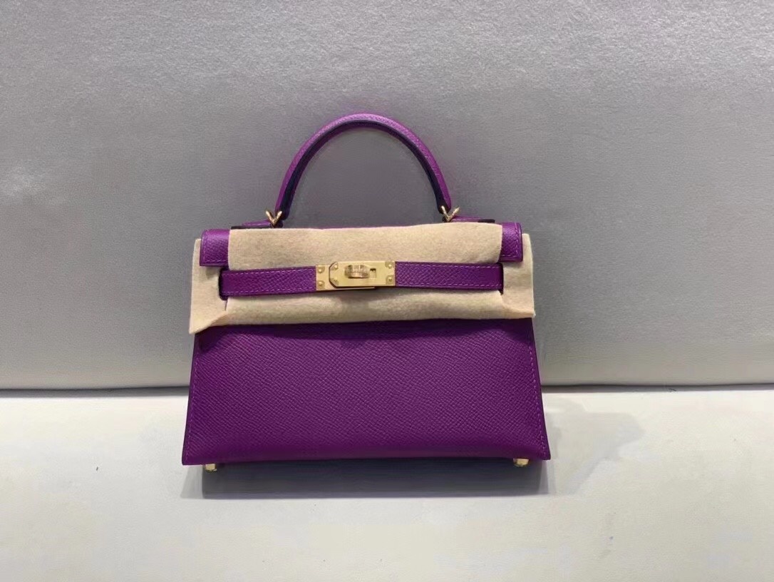 Hermès Kelly Sellier 20 Anemone Epsom Leather Gold Hardware