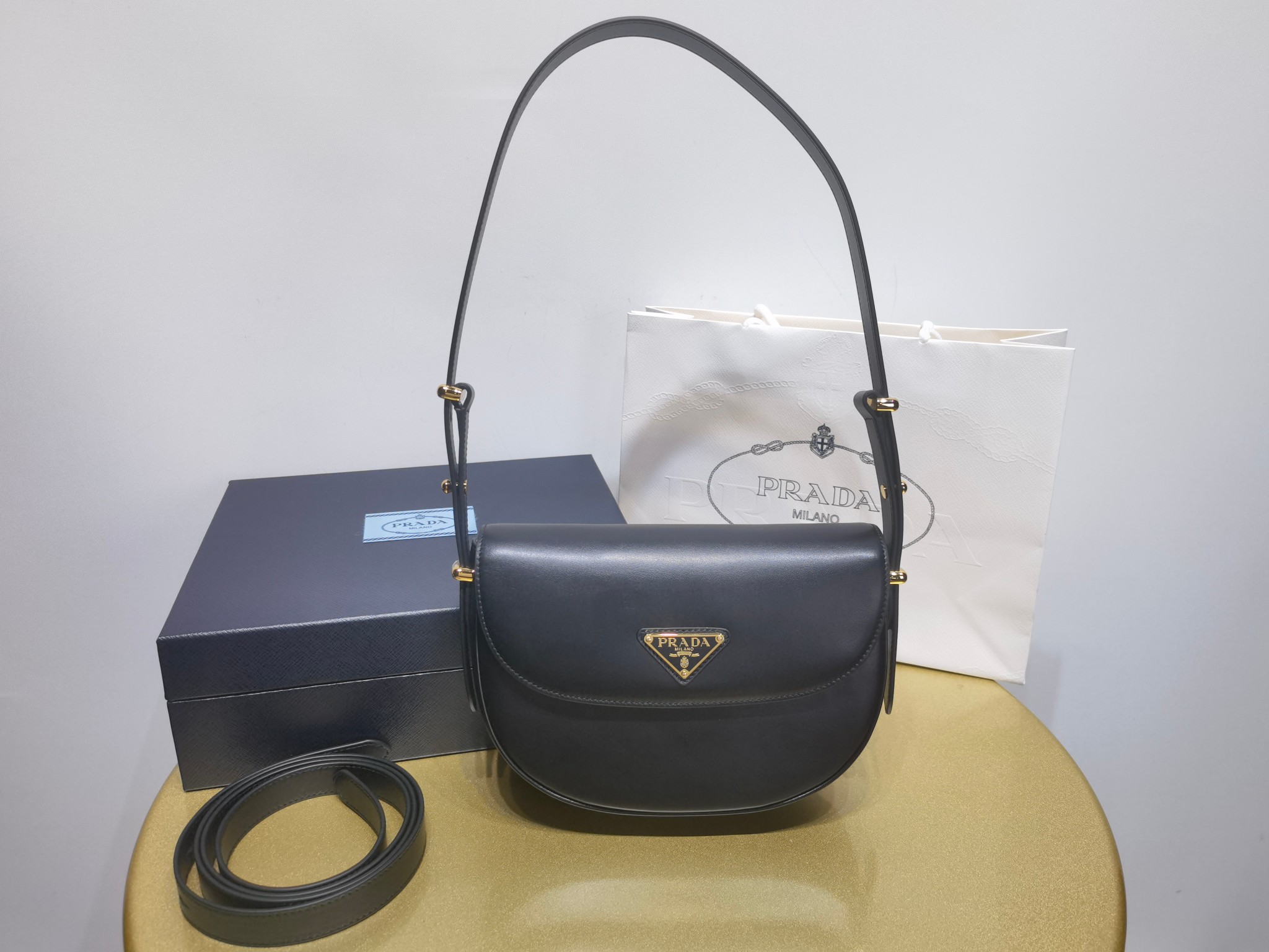 Prada 1BD365 Arqu leather shoulder bag with flap 1 - Image 2