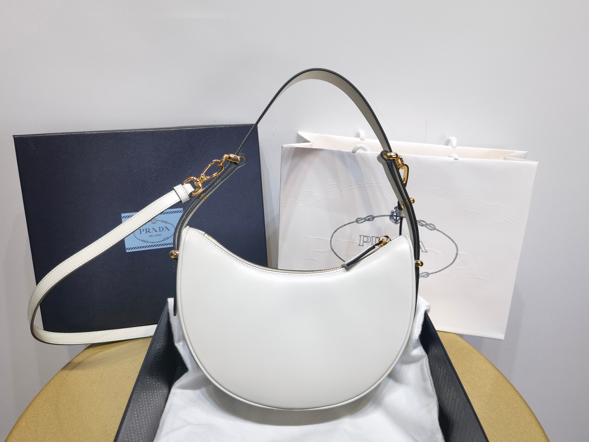 Prada 1BC194 Arqu leather small shoulder bag 3 - Image 3