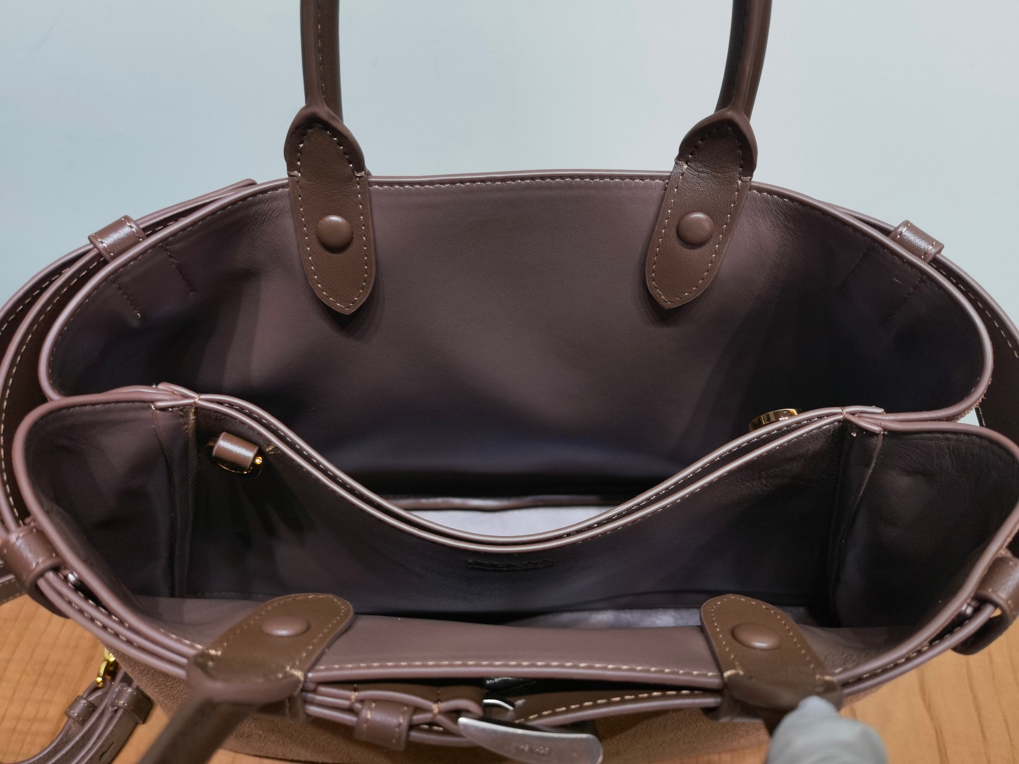 Prada Buckle 1BA417 Medium Suede eather Drawstring Bag - Image 3