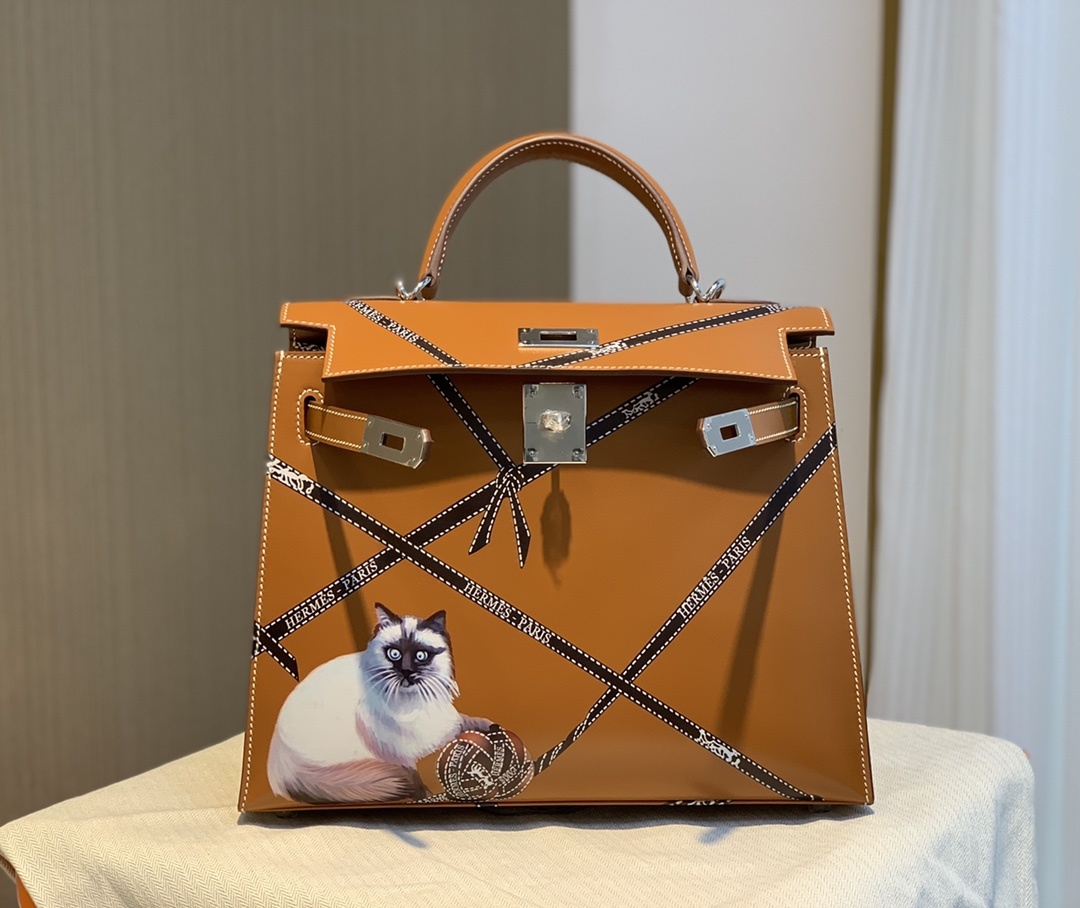 Hermès Kelly Sellier 28 Gold Box Leather Gold Hardware - Image 3