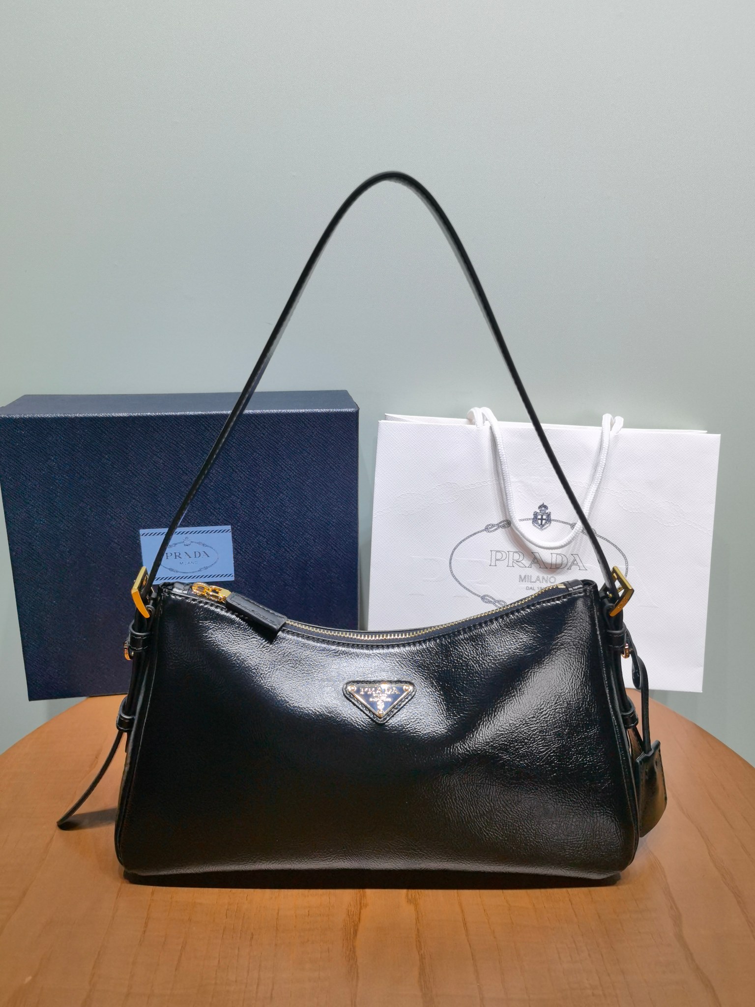 Prada Aim 1BC229 medium naplak leather shoulder bag 1 - Image 2