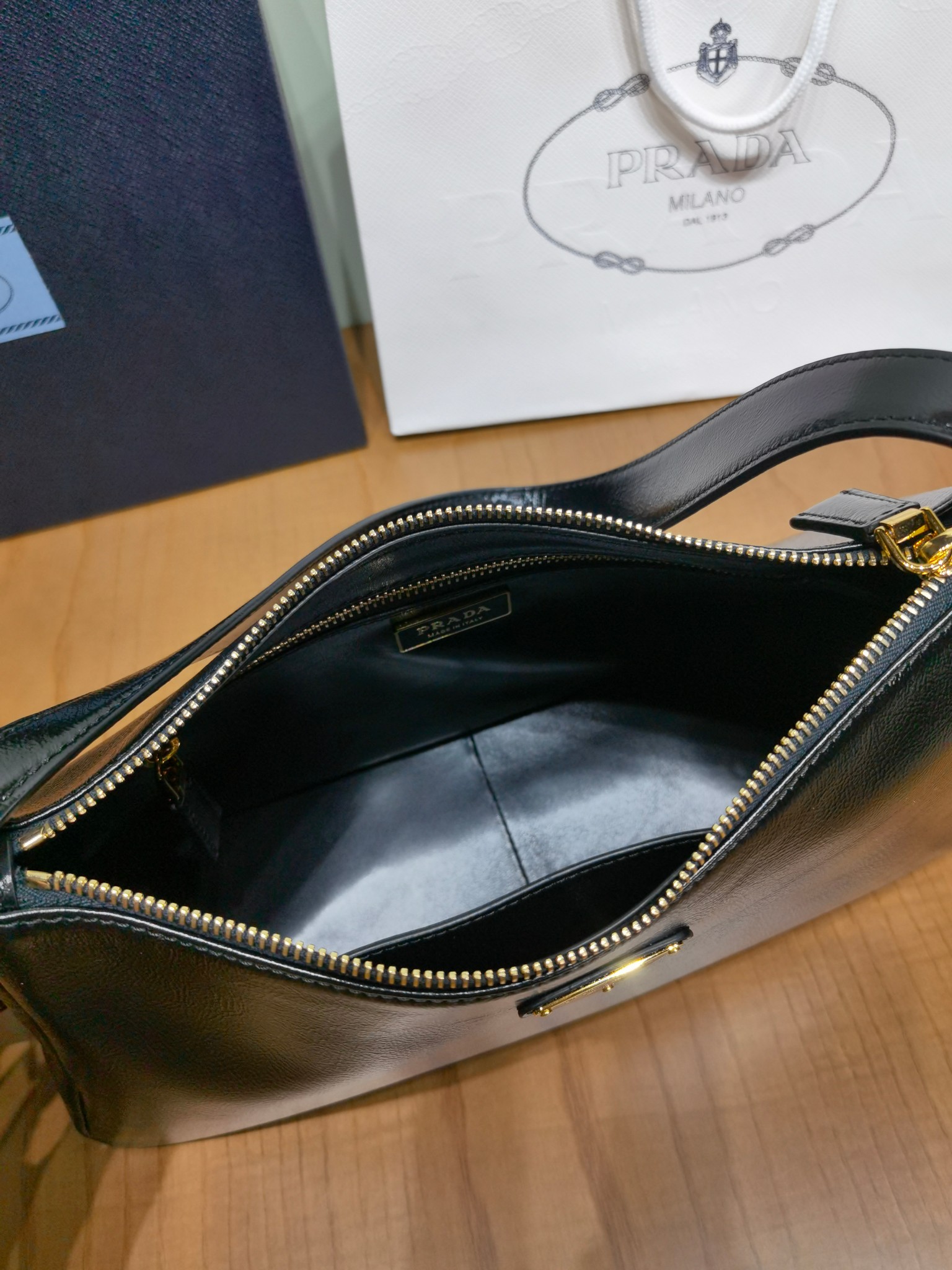 Prada Aim 1BC229 medium naplak leather shoulder bag 1 - Image 3