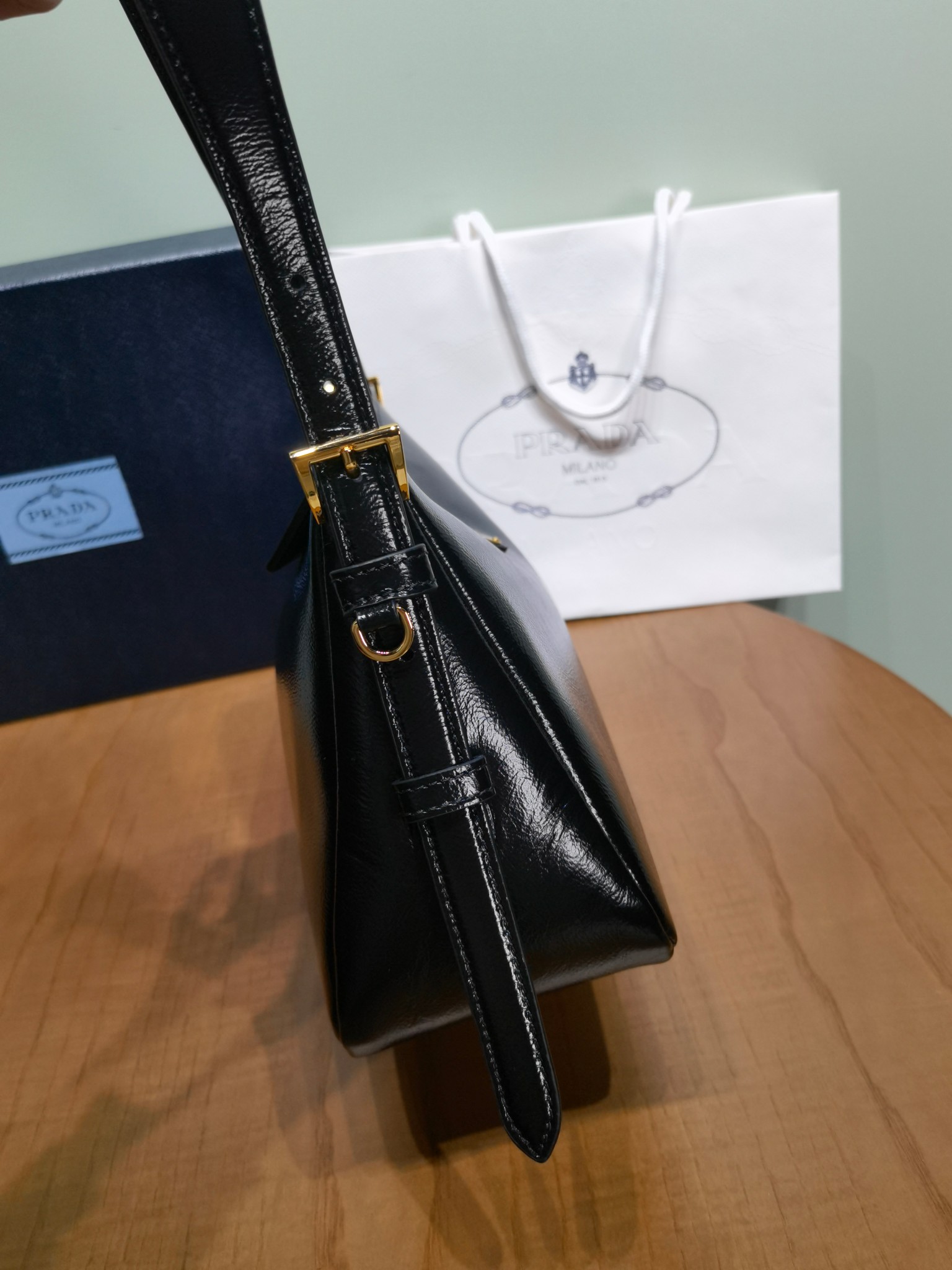 Prada Aim 1BC229 medium naplak leather shoulder bag 1 - Image 4