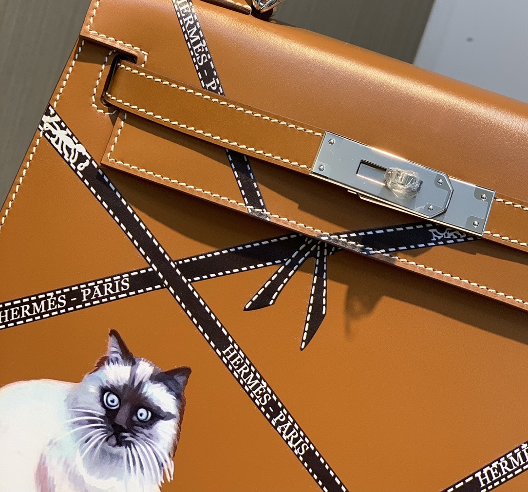 Hermès Kelly Sellier 28 Gold Box Leather Gold Hardware - Image 8