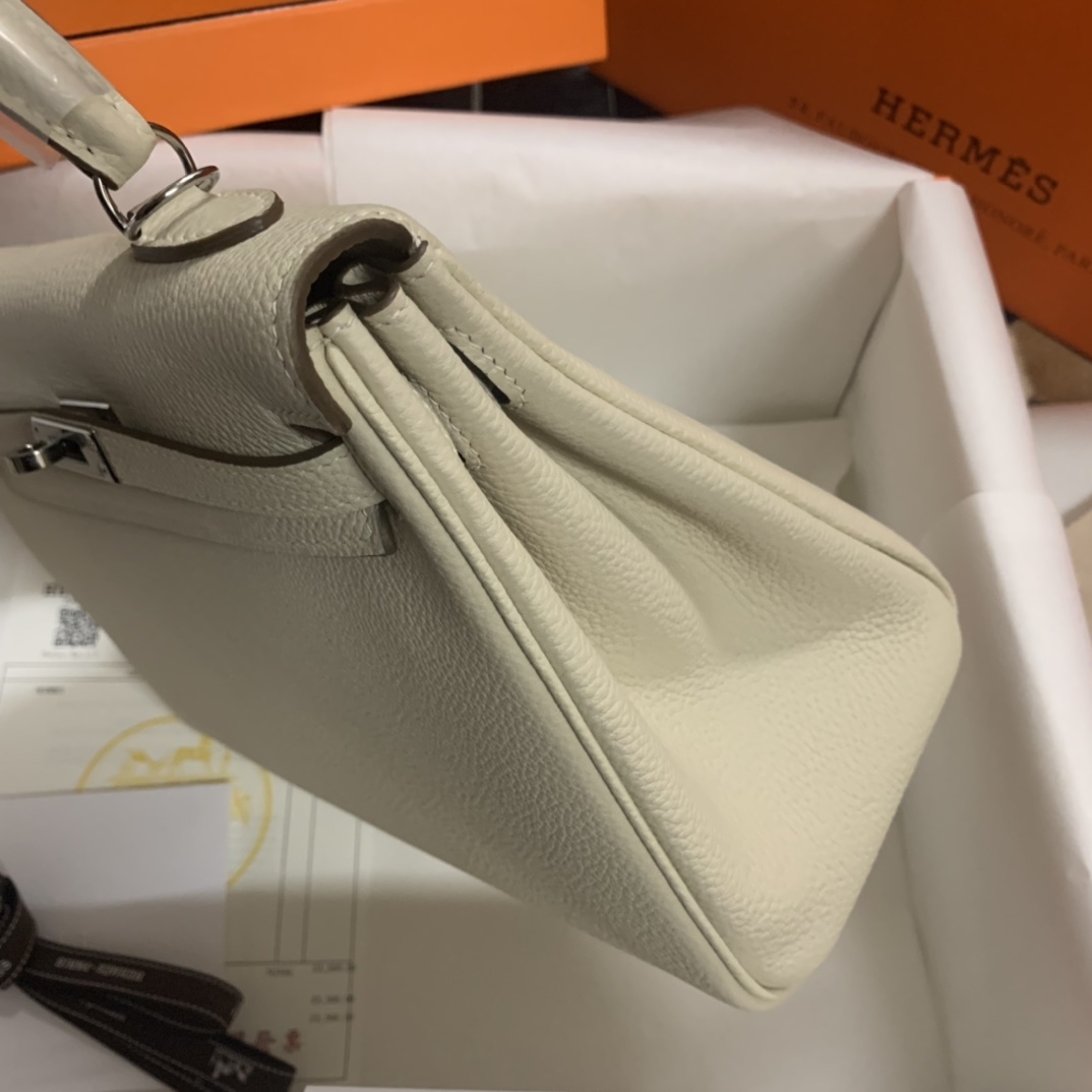 Hermès Kelly Retourne 25 Craie Togo Palladium Hardware - Image 2