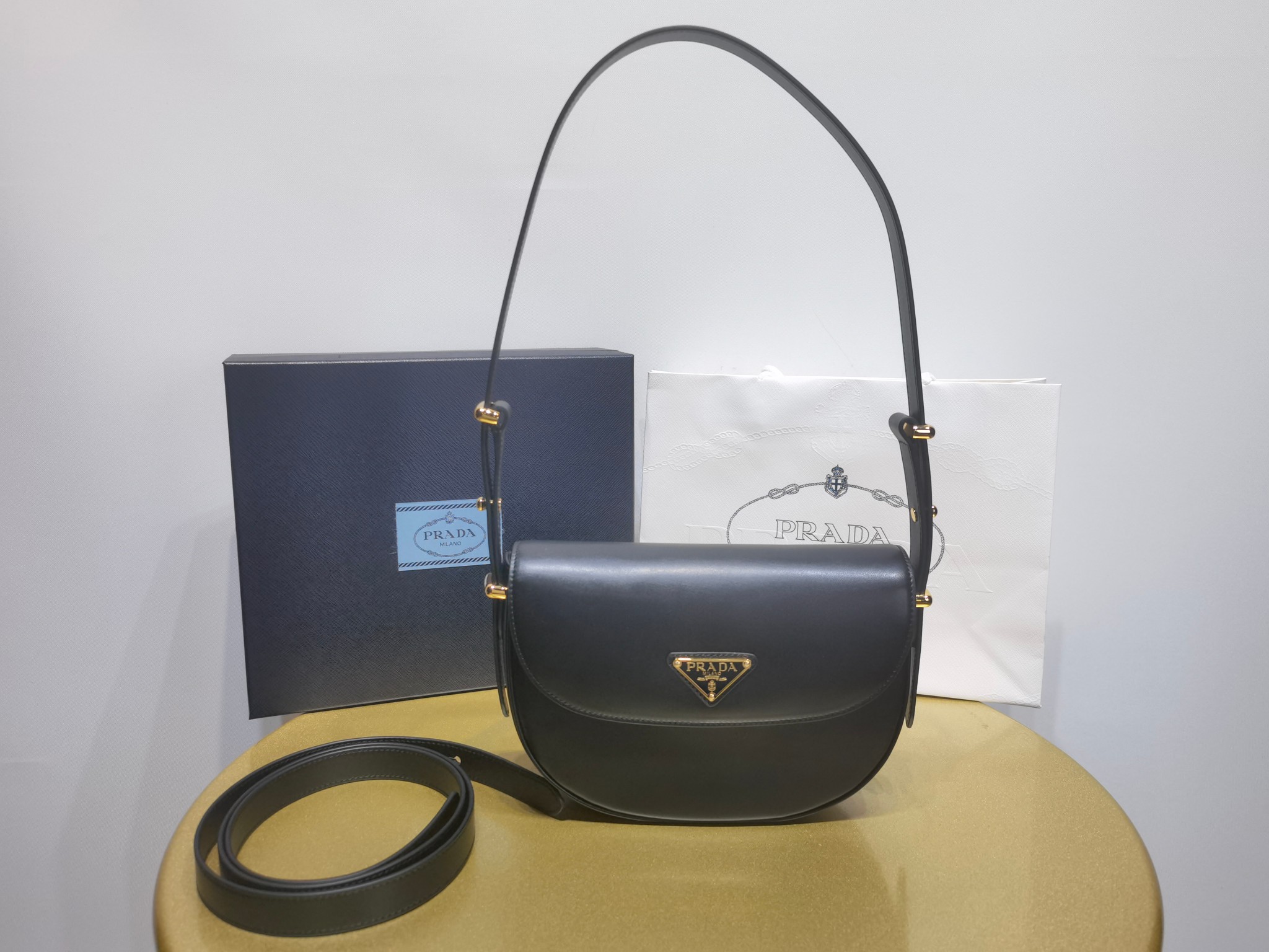 Prada 1BD365 Arqu leather shoulder bag with flap 1 - Image 5