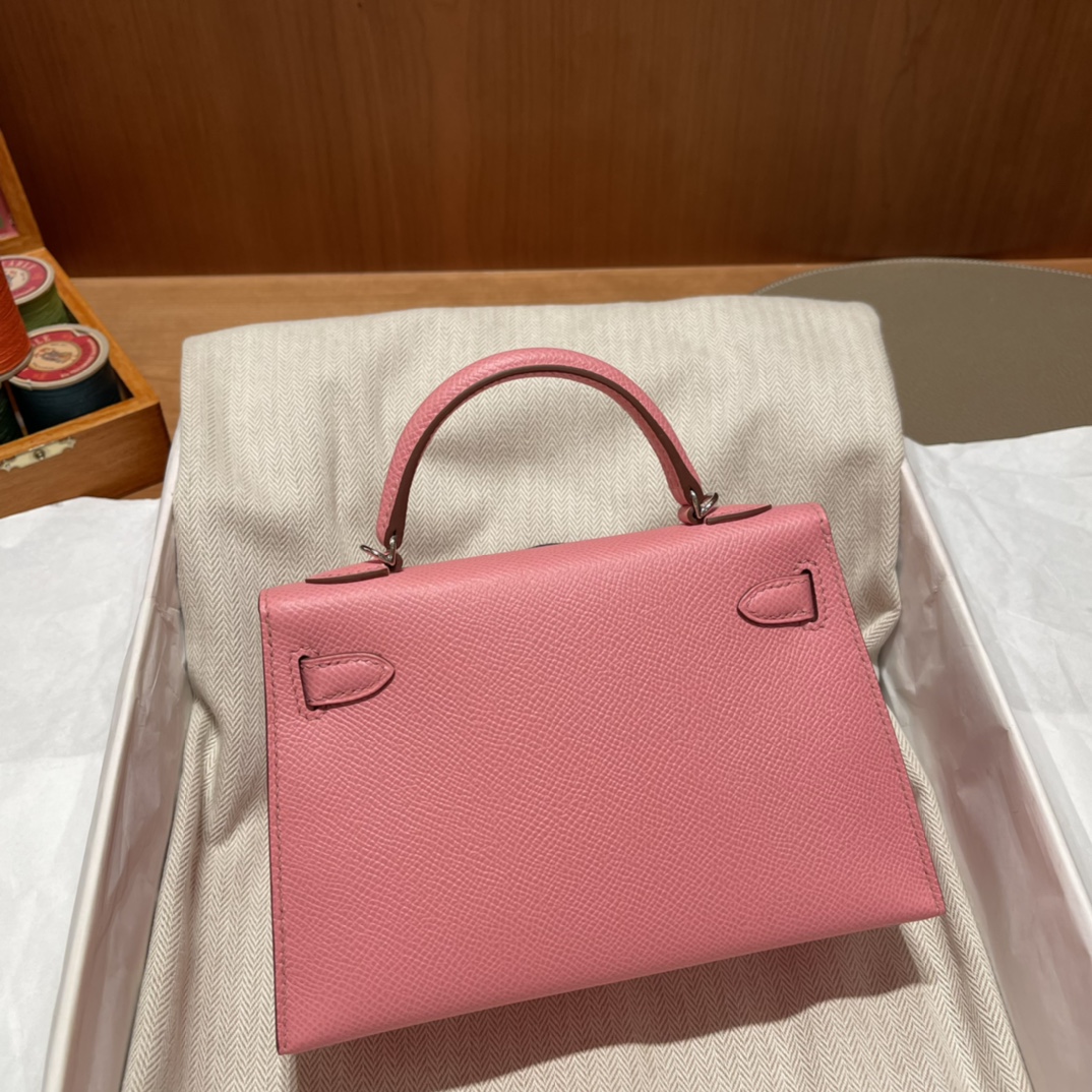 Hermès Kelly Sellier 20 Rose Confetti Epsom Leather Palladium Hardware - Image 5
