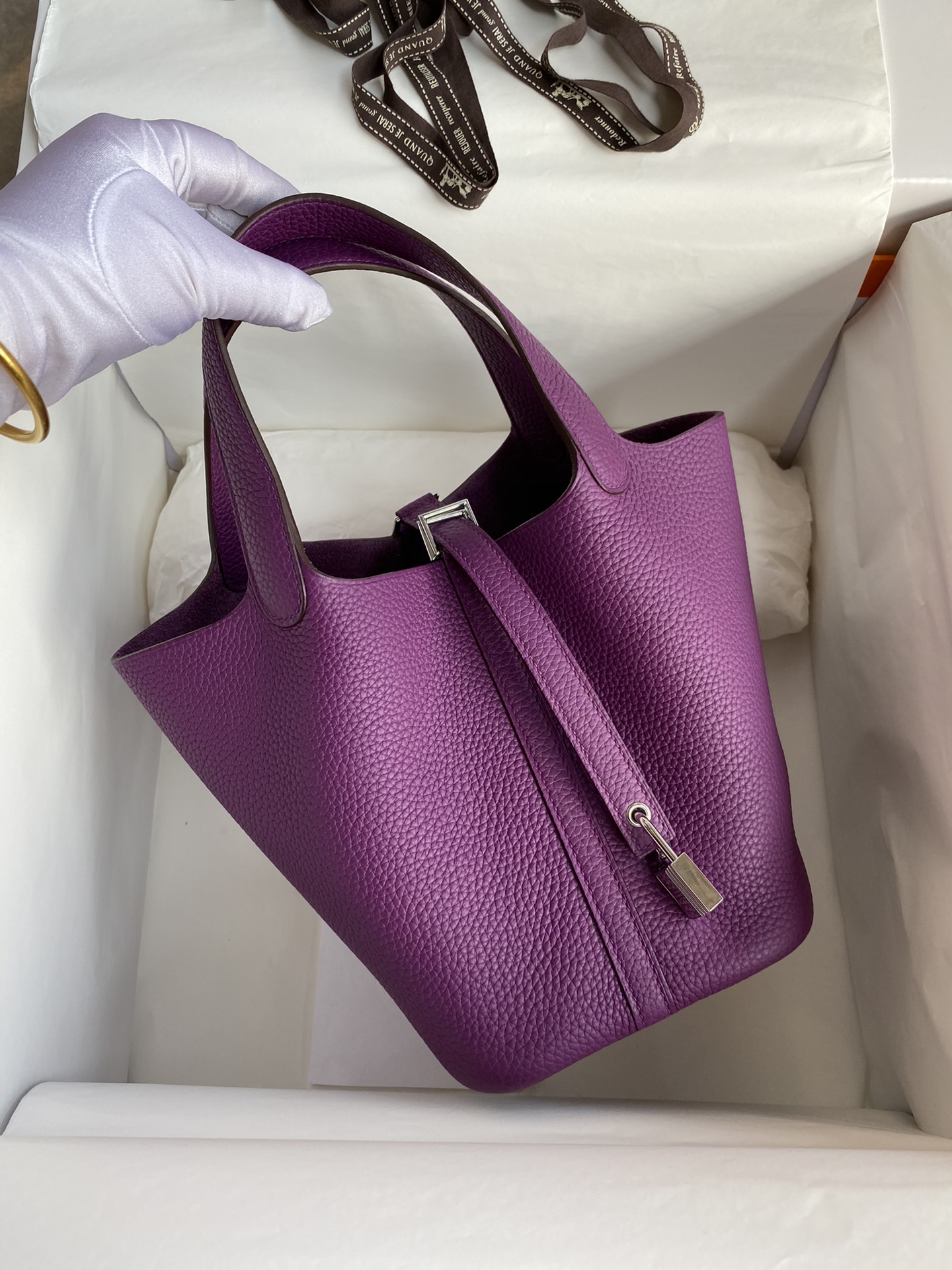 Hermès Picotin Lock 18 Anemone Clemence Palladium Hardware