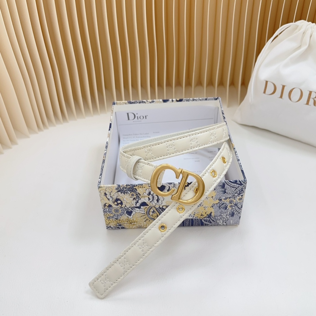 Dior double sided sheepskin with calf leather,  Women Belt 20MM - Ultra-Collection