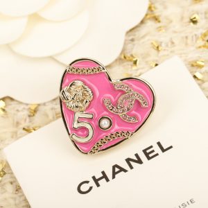 Alternative view of Chanel Enamel Drip Heart Double C Brooches