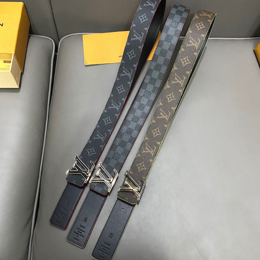 Lv Pyrmide Truck L Men's Belts Width: 40mm - Ultra-Collection - Image 6