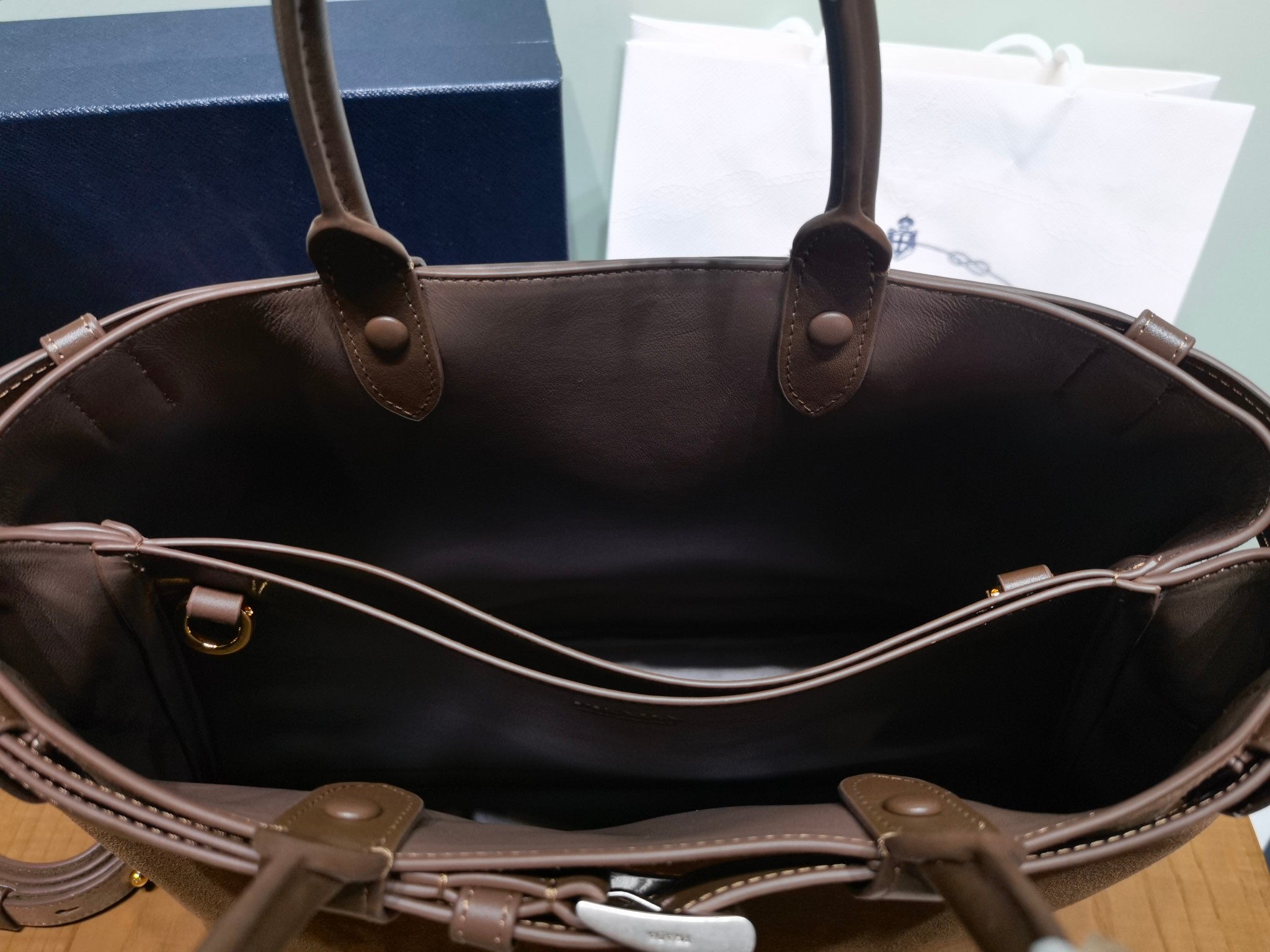 Prada Buckle 1BA416 Large Leather Drawstring Bag 3 - Image 4