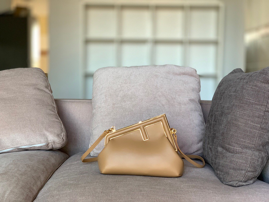 Fendi First Medium- SAND-COLORED LEATHER BAG 8BP127ABVEF1I2A (32.5*23.5*15cm) - Image 2