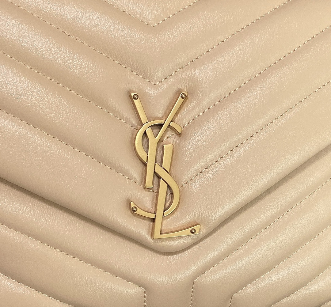 YSL LOULOU MEDIUM IN QUILTED LEATHER DARK BEIGE 12.5 X 8.6 X 3.5 INCHES #2 - Image 7