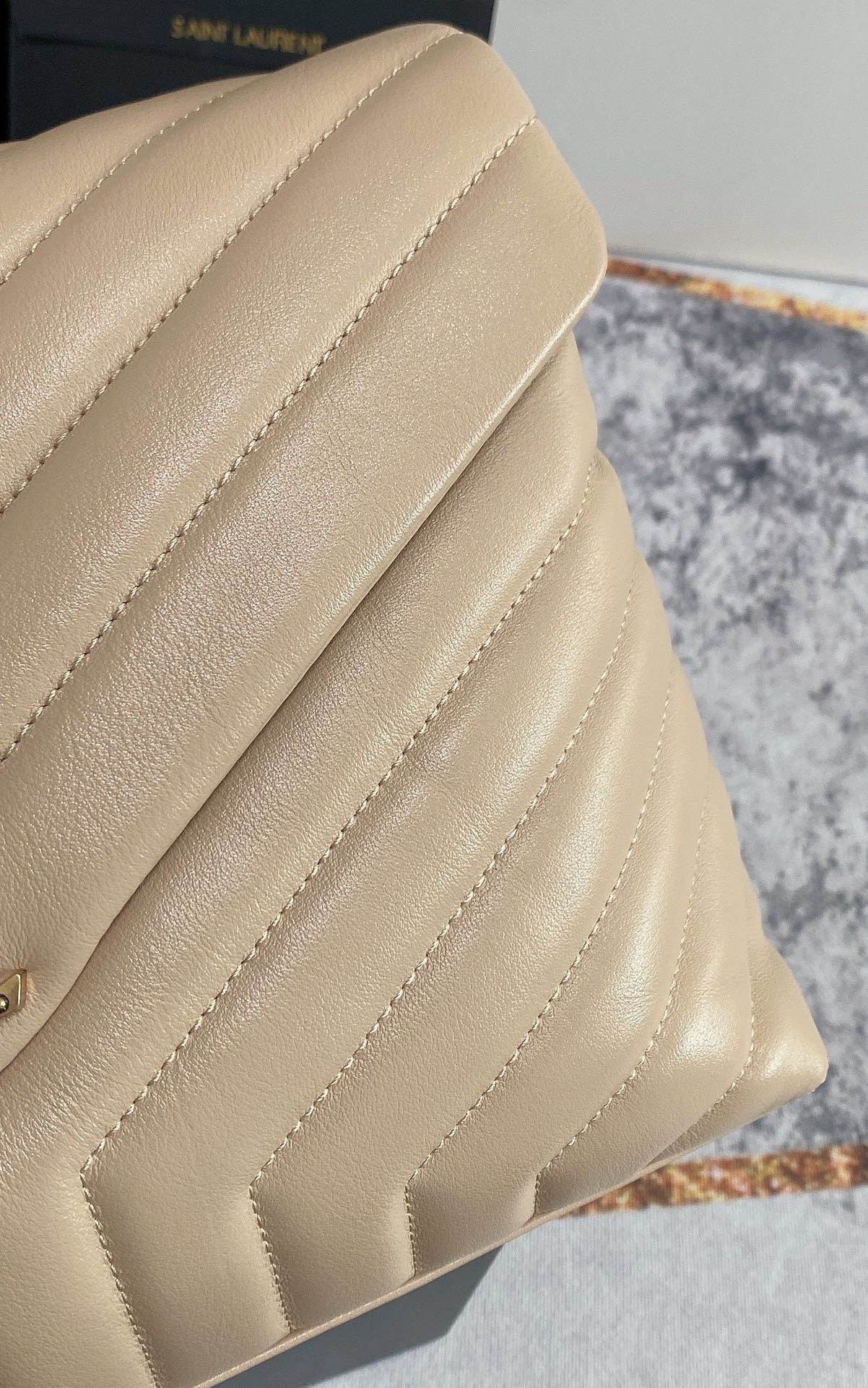 YSL LOULOU MEDIUM IN QUILTED LEATHER DARK BEIGE 12.5 X 8.6 X 3.5 INCHES #2 - Image 9