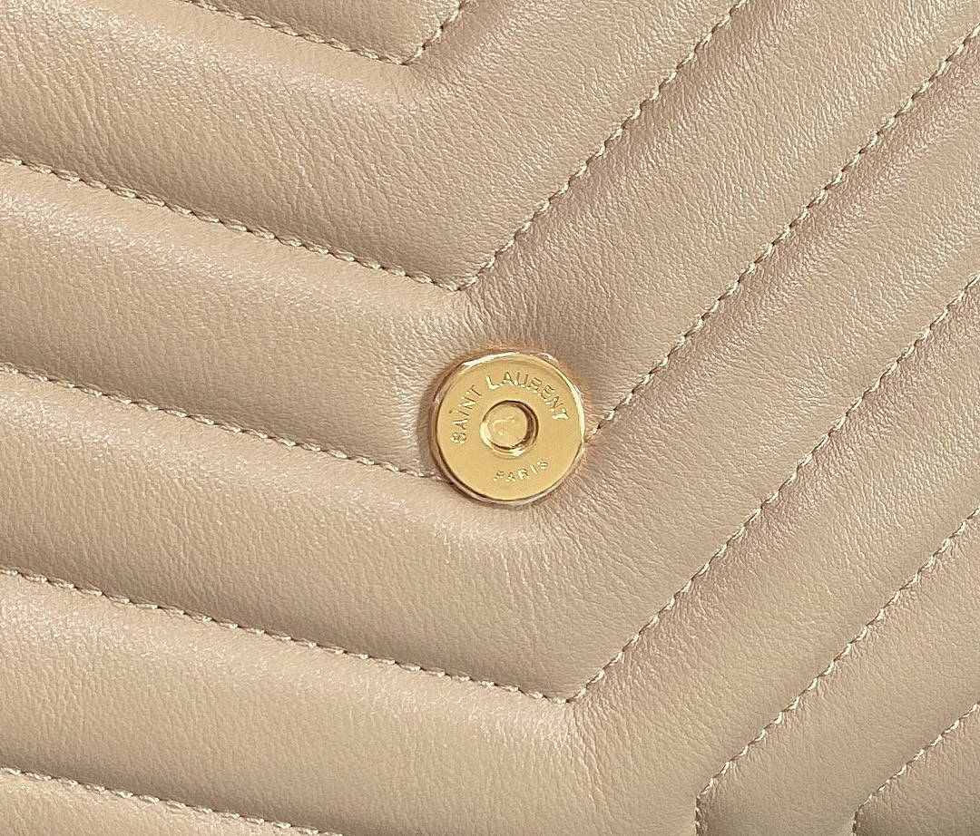 YSL LOULOU MEDIUM IN QUILTED LEATHER DARK BEIGE 12.5 X 8.6 X 3.5 INCHES #2 - Image 12