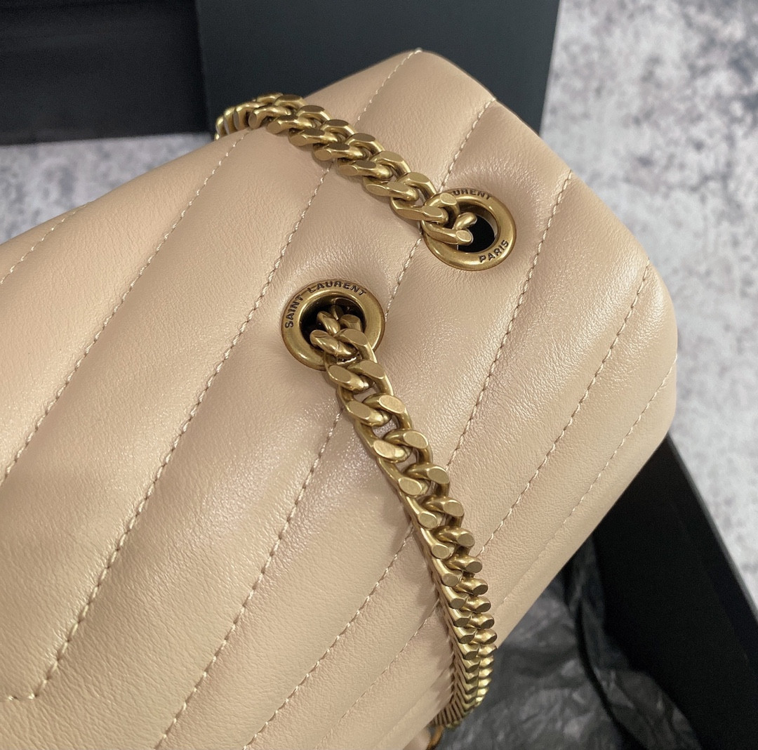 YSL LOULOU MEDIUM IN QUILTED LEATHER DARK BEIGE 12.5 X 8.6 X 3.5 INCHES #2 - Image 14