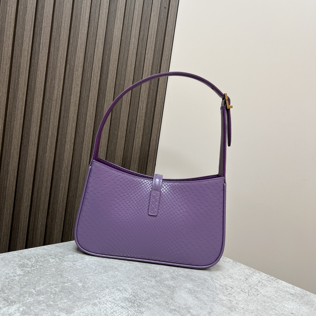 YSL LE 5 À 7 IN CROCODILE-EMBOSSED LEATHER purple 9 X 6.3 X 2.5 INCHES - Image 4