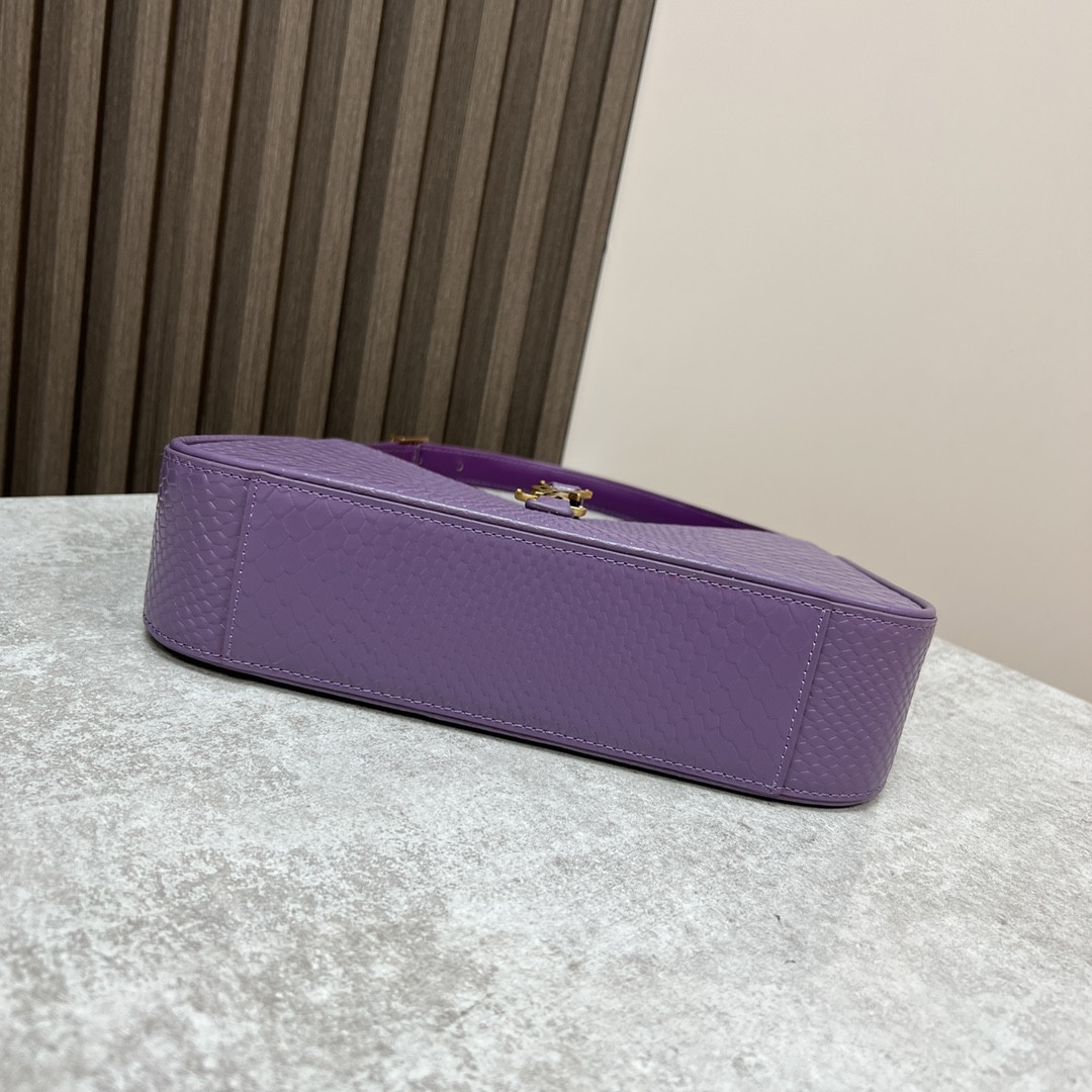 YSL LE 5 À 7 IN CROCODILE-EMBOSSED LEATHER purple 9 X 6.3 X 2.5 INCHES - Image 5