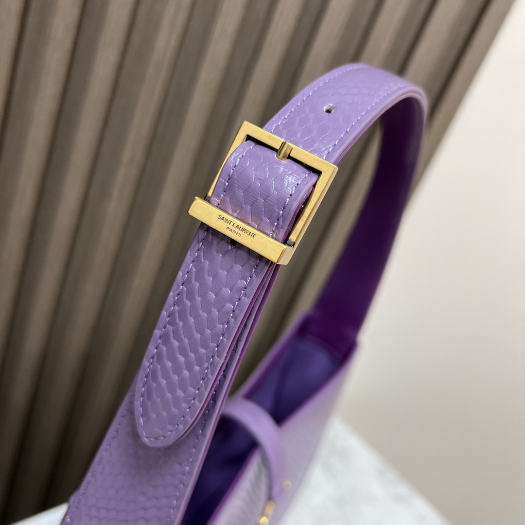 YSL LE 5 À 7 IN CROCODILE-EMBOSSED LEATHER purple 9 X 6.3 X 2.5 INCHES - Image 8