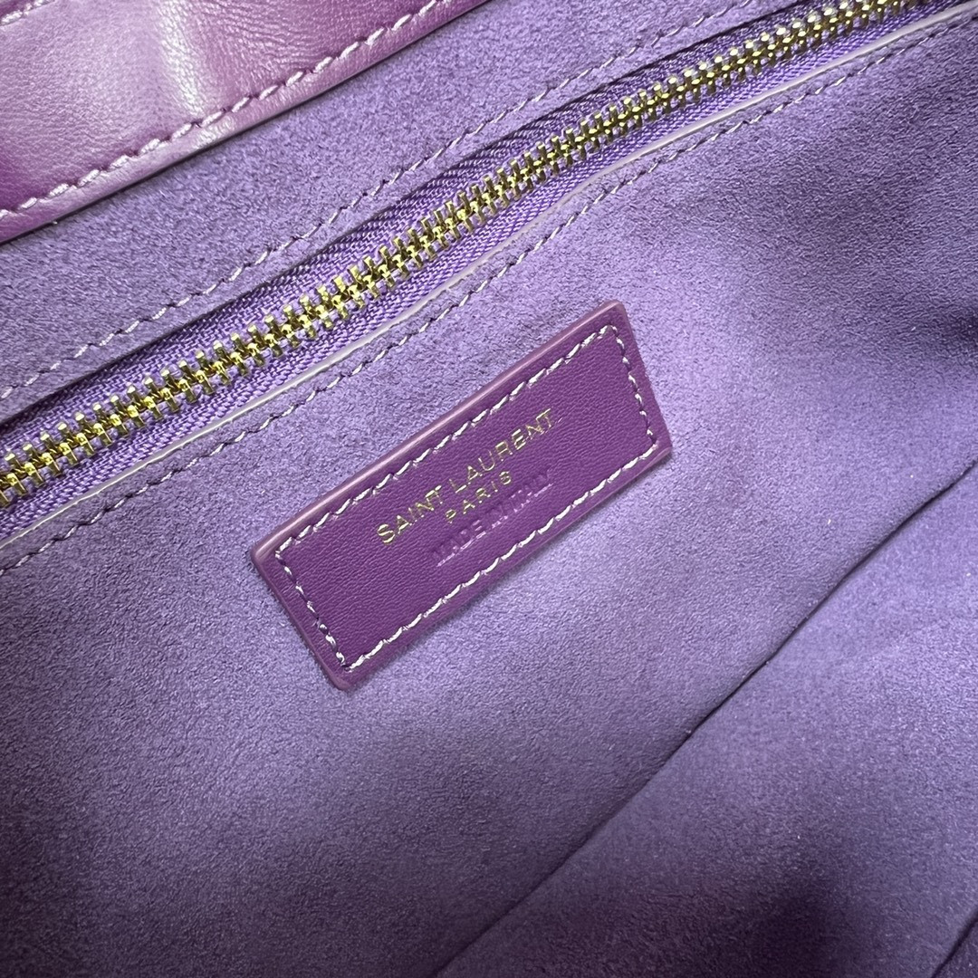 YSL LE 5 À 7 IN CROCODILE-EMBOSSED LEATHER purple 9 X 6.3 X 2.5 INCHES - Image 10