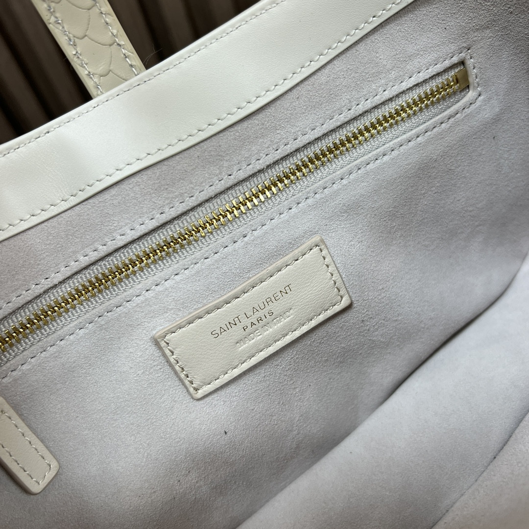 YSL LE 5 À 7 IN CROCODILE-EMBOSSED LEATHER white 9 X 6.3 X 2.5 INCHES - Image 10
