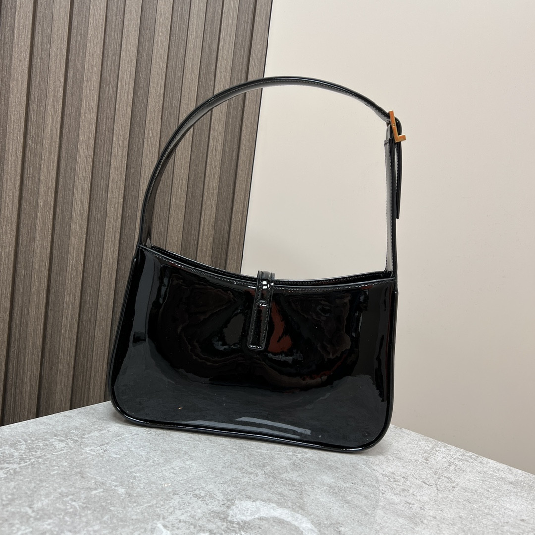 YSL LE 5 À 7 IN SHINY LEATHER BLACK 9 X 6.3 X 2.5 INCHES - Image 4