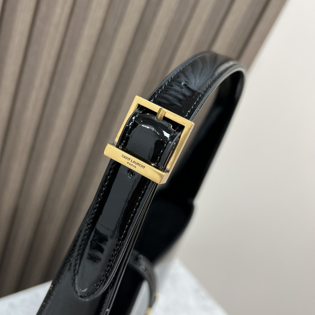 YSL LE 5 À 7 IN SHINY LEATHER BLACK 9 X 6.3 X 2.5 INCHES - Image 7