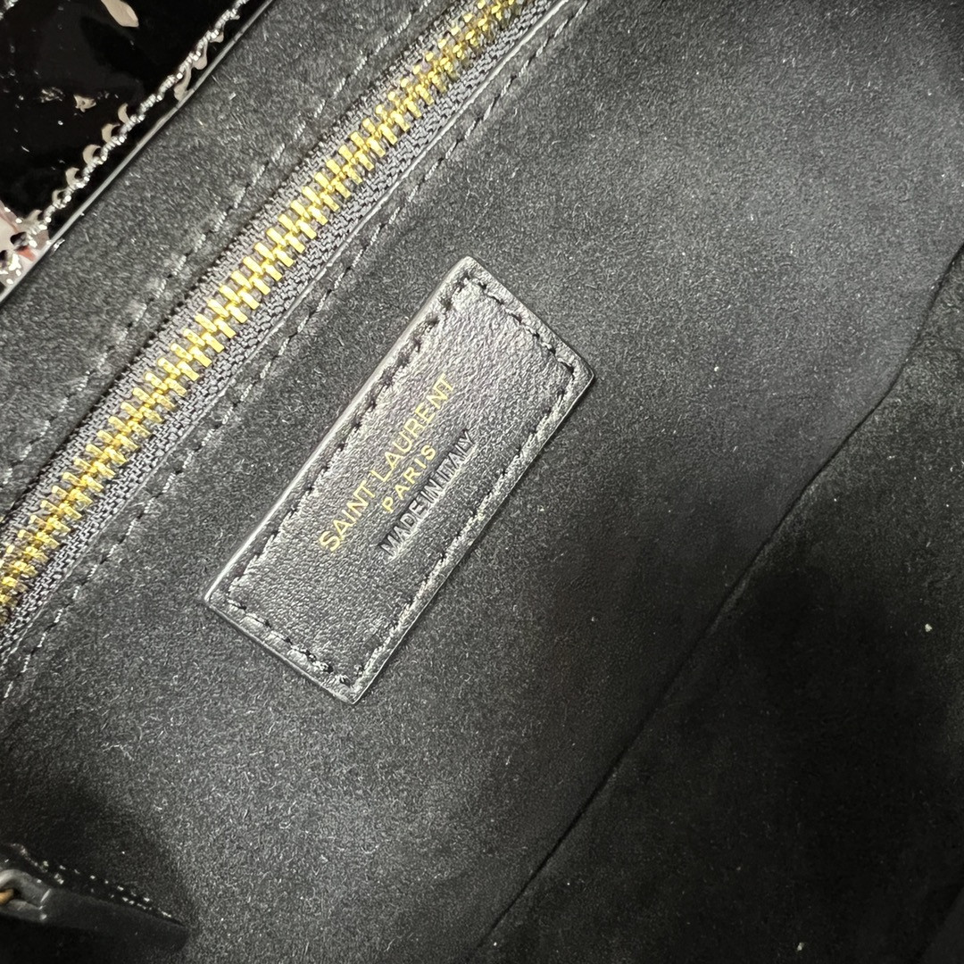 YSL LE 5 À 7 IN SHINY LEATHER BLACK 9 X 6.3 X 2.5 INCHES - Image 9