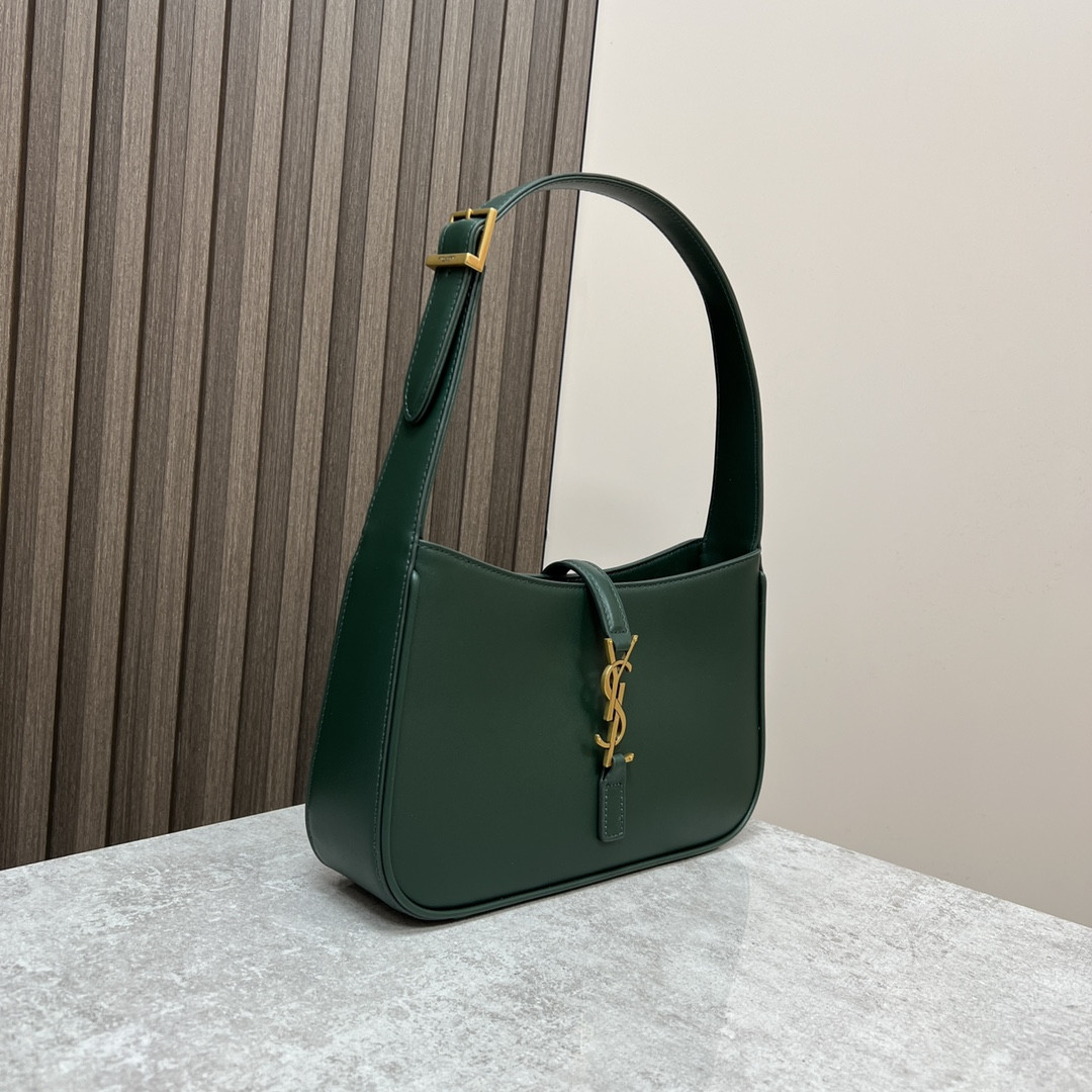 YSL LE 5 À 7 IN SMOOTH LEATHER VERT FONCE 9 X 6.3 X 2.5 INCHES - Image 3