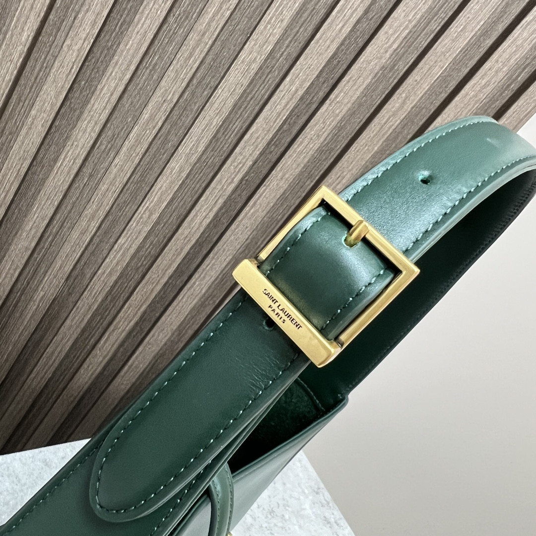YSL LE 5 À 7 IN SMOOTH LEATHER VERT FONCE 9 X 6.3 X 2.5 INCHES - Image 8