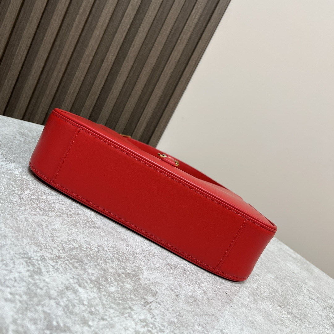 YSL LE 5 À 7 IN SMOOTH LEATHER SHINY RED 9 X 6.3 X 2.5 INCHES - Image 5