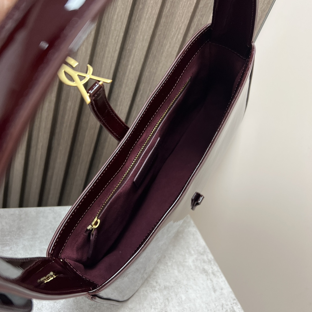 YSL LE 5 À 7 IN PATENT LEATHER RED 9 X 6.3 X 2.5 INCHES - Image 8
