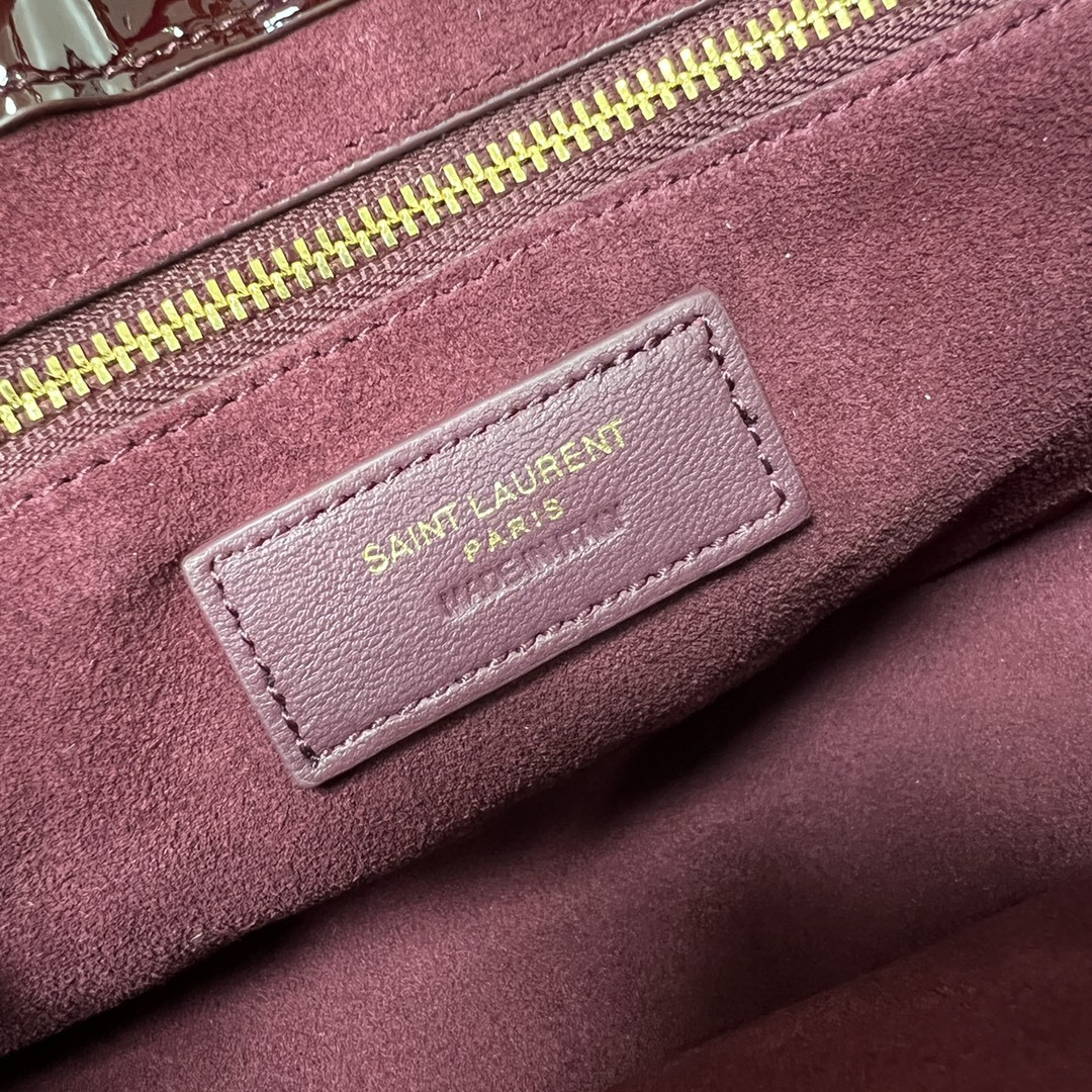 YSL LE 5 À 7 IN PATENT LEATHER RED 9 X 6.3 X 2.5 INCHES - Image 9