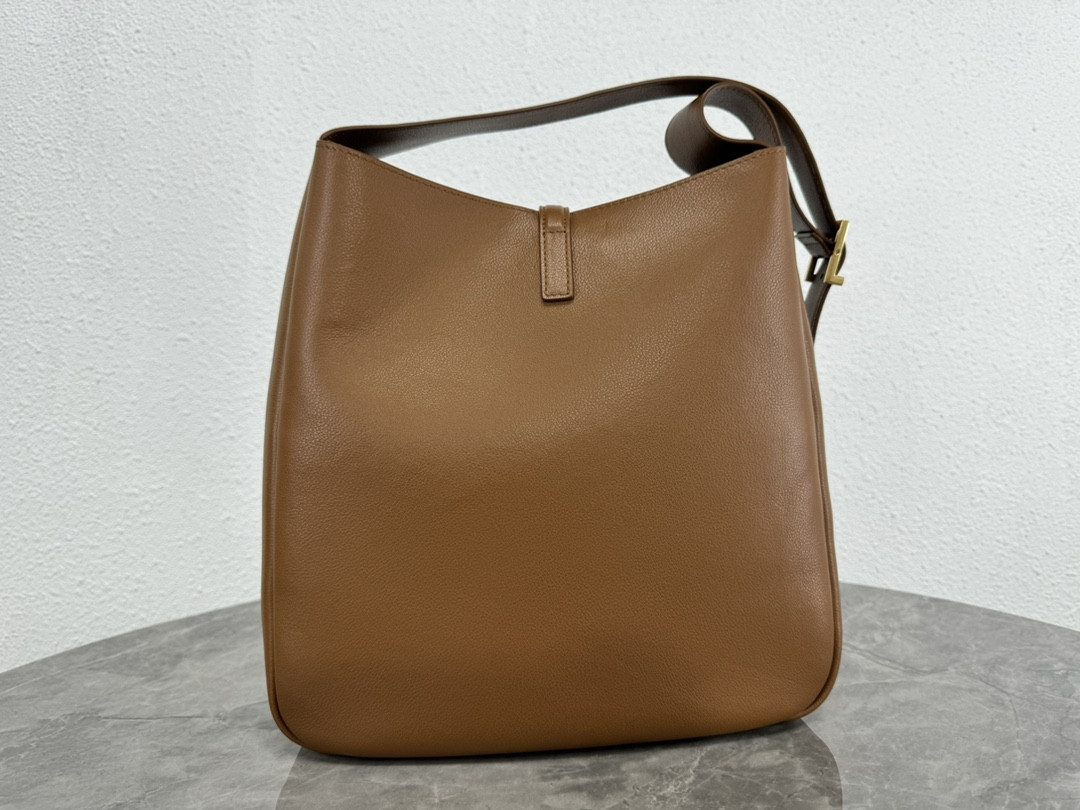 YSL LE 5 À 7 SUPPLE LARGE IN SMOOTH LEATHER DUSTY GREY 11.8" X 11" X 4.3" - Image 3