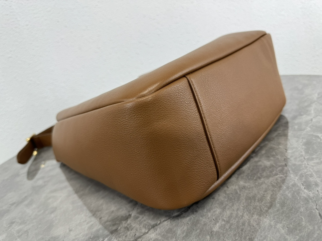 YSL LE 5 À 7 SUPPLE LARGE IN SMOOTH LEATHER DUSTY GREY 11.8" X 11" X 4.3" - Image 5