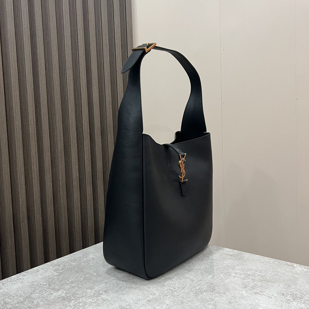 YSL LE 5 À 7 SUPPLE LARGE IN SMOOTH LEATHER BLACK 11.8" X 11" X 4.3" - Image 3