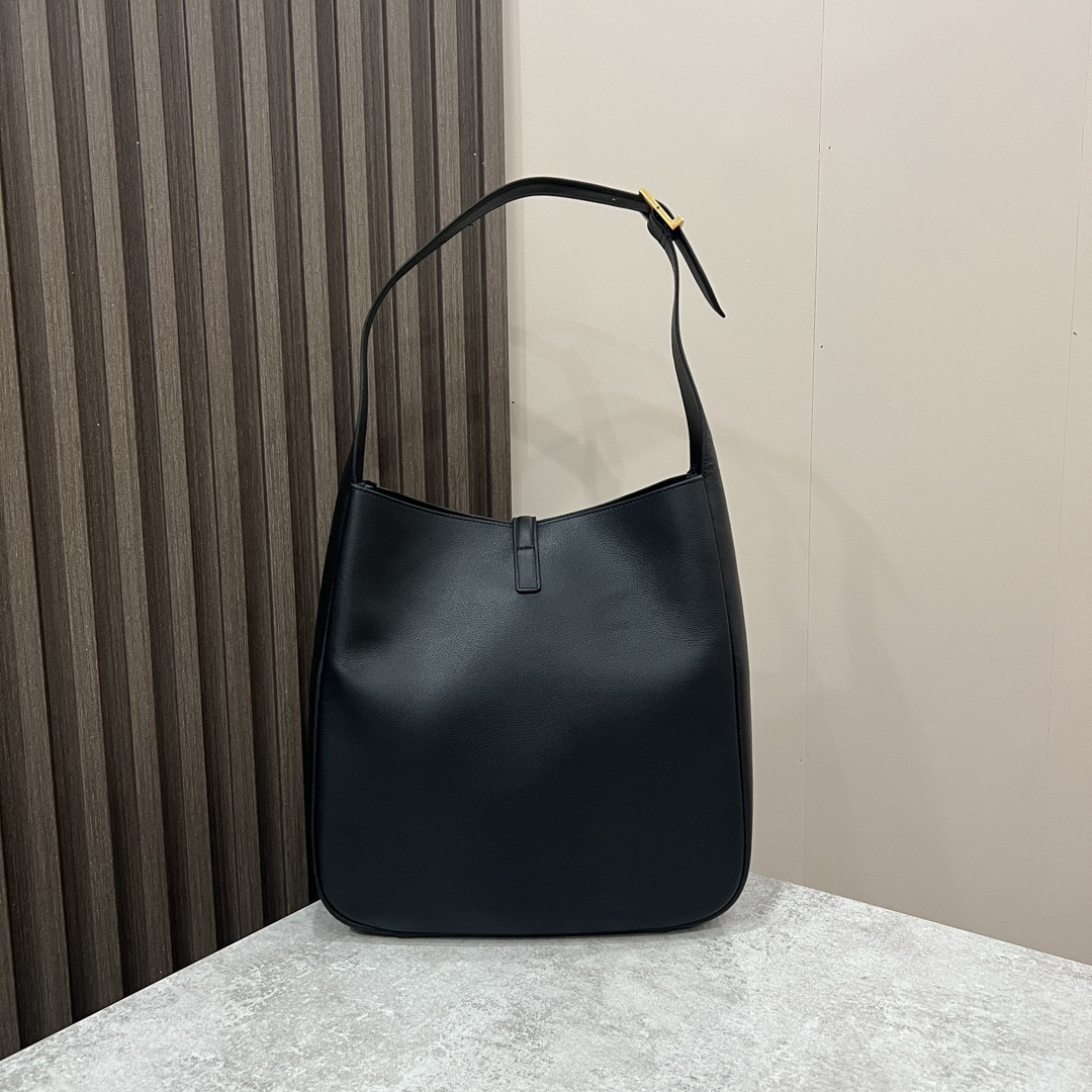 YSL LE 5 À 7 SUPPLE LARGE IN SMOOTH LEATHER BLACK 11.8" X 11" X 4.3" - Image 4