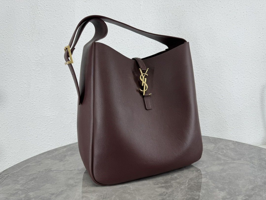 YSL LE 5 À 7 SUPPLE LARGE IN SMOOTH LEATHER DARK RED 11.8" X 11" X 4.3" - Image 2