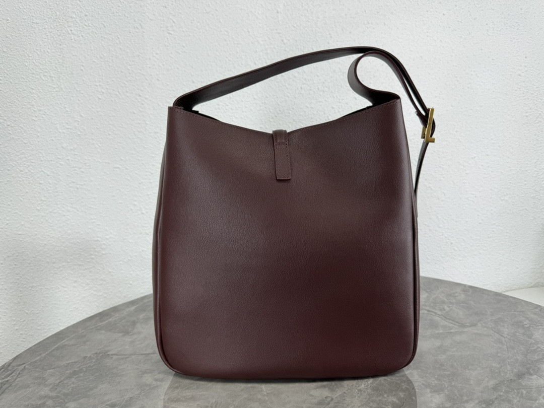 YSL LE 5 À 7 SUPPLE LARGE IN SMOOTH LEATHER DARK RED 11.8" X 11" X 4.3" - Image 3