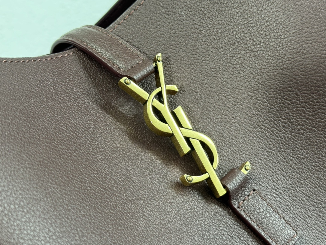 YSL LE 5 À 7 SUPPLE LARGE IN SMOOTH LEATHER DARK RED 11.8" X 11" X 4.3" - Image 6