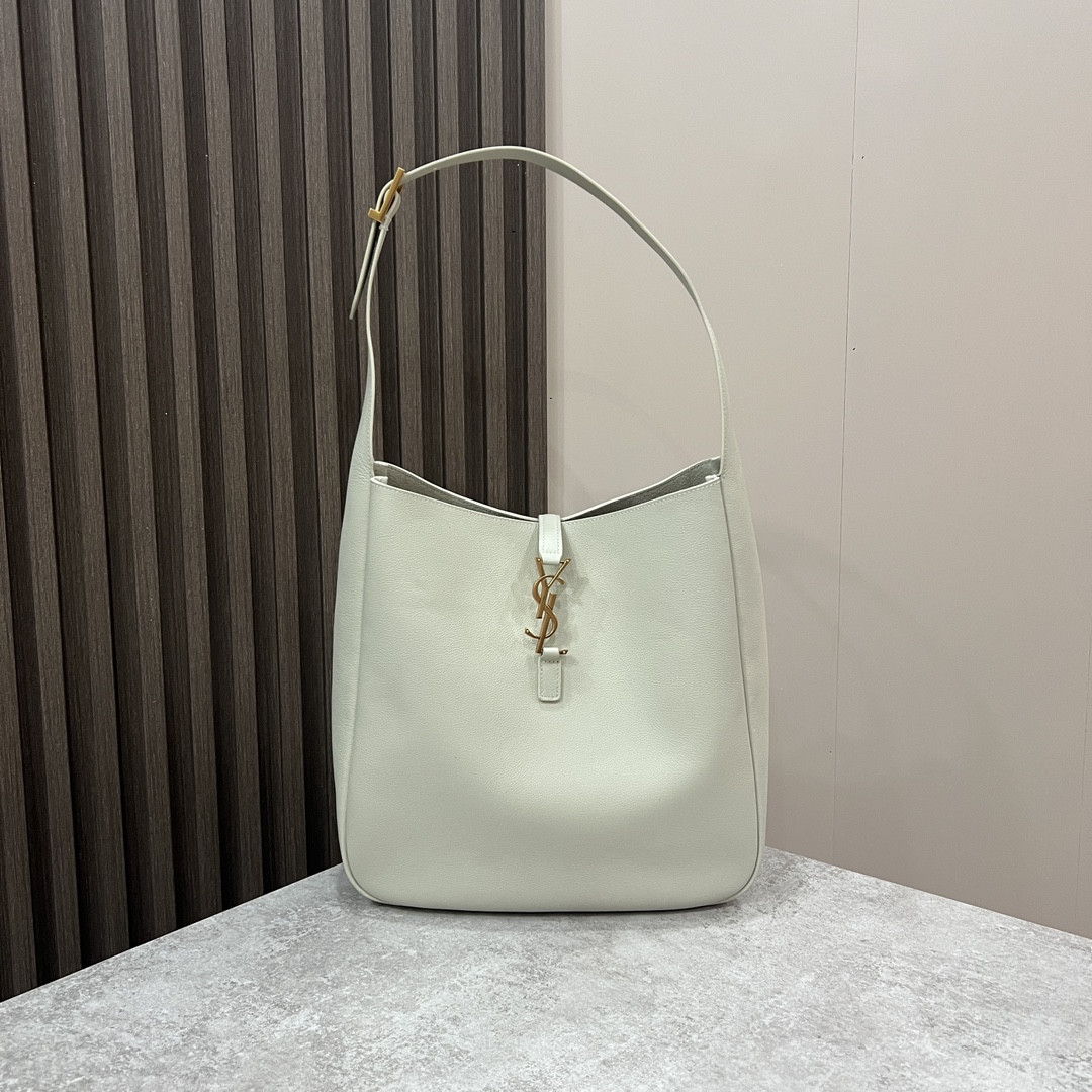 YSL LE 5 À 7 SUPPLE LARGE IN SMOOTH LEATHER BLANC VINTAGE 11.8" X 11" X 4.3" - Image 2