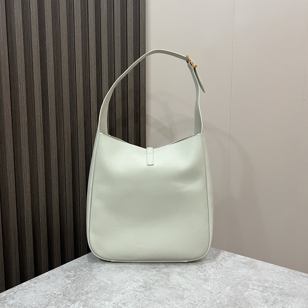 YSL LE 5 À 7 SUPPLE LARGE IN SMOOTH LEATHER BLANC VINTAGE 11.8" X 11" X 4.3" - Image 4