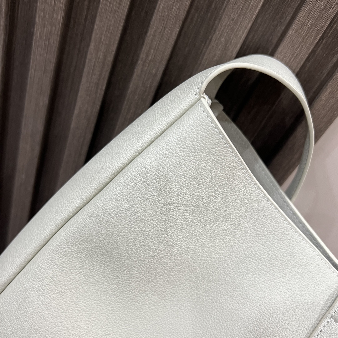 YSL LE 5 À 7 SUPPLE LARGE IN SMOOTH LEATHER BLANC VINTAGE 11.8" X 11" X 4.3" - Image 8