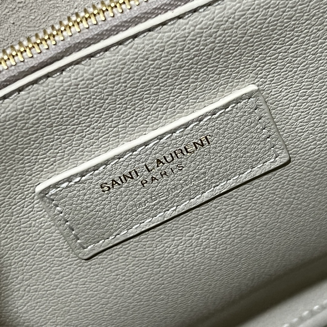 YSL LE 5 À 7 SUPPLE LARGE IN SMOOTH LEATHER BLANC VINTAGE 11.8" X 11" X 4.3" - Image 10
