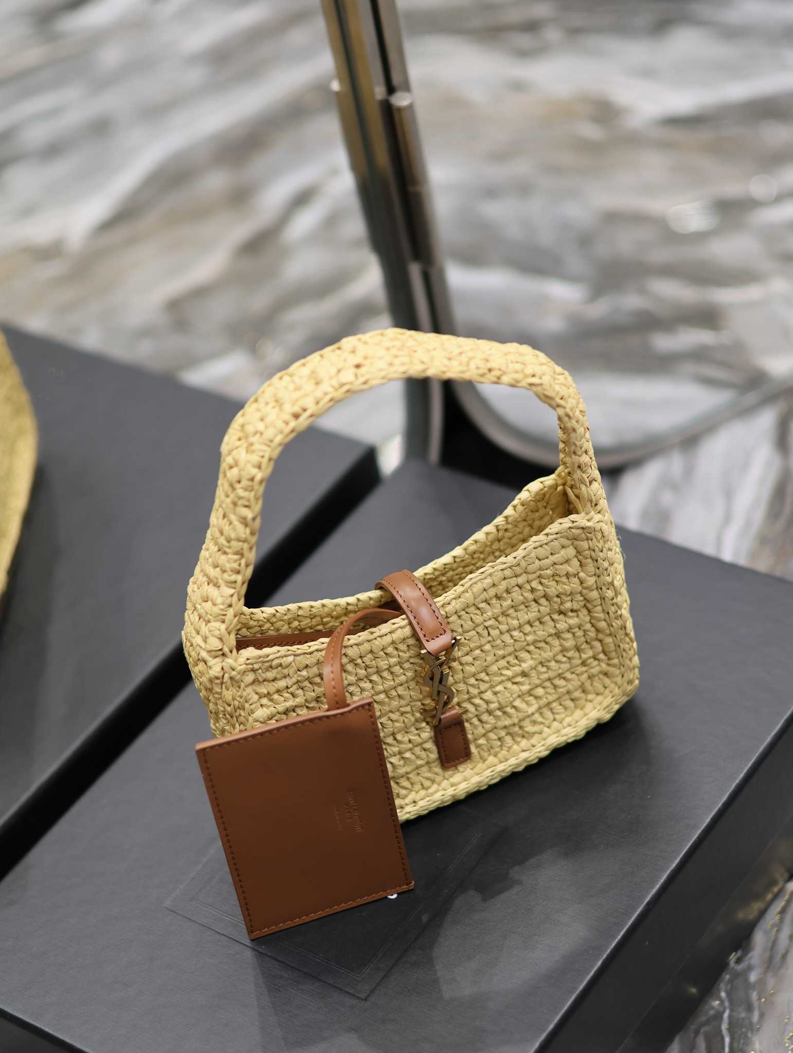 YSL LE 5 À 7 MINI IN RAFFIA Color Natural 7.5X4.5X1.8 INCHES - Image 6