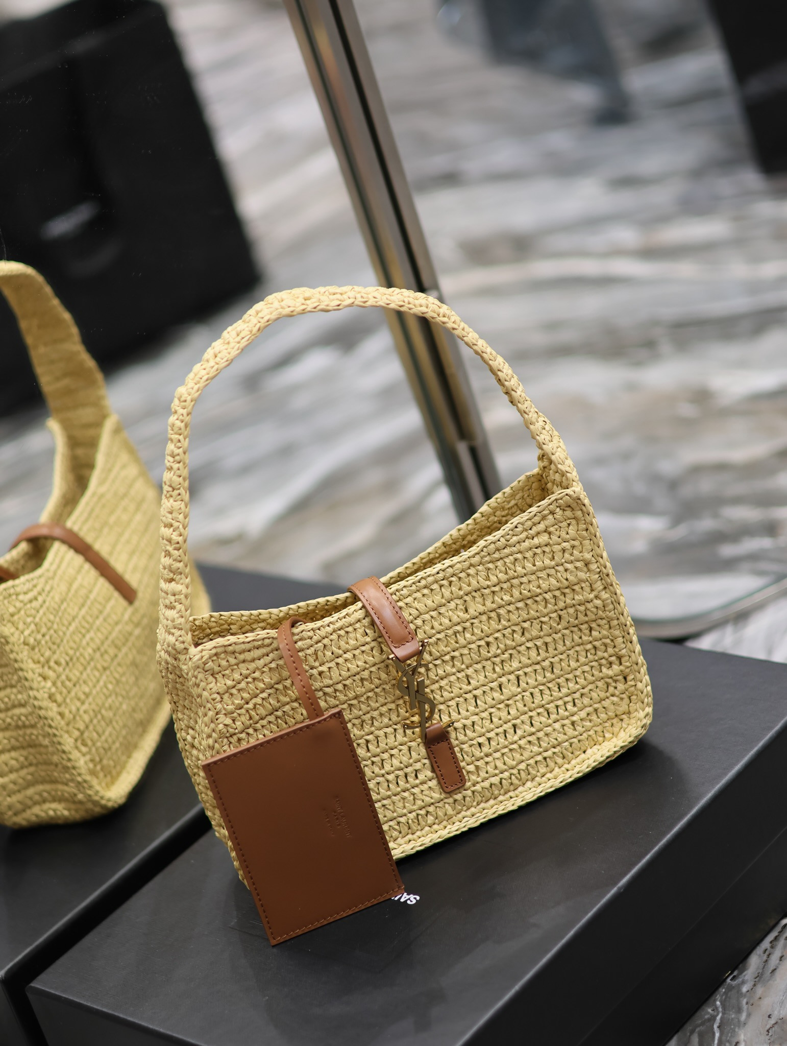 YSL LE 5 À 7 MINI IN RAFFIA Color Natural 9.06x6.30x2.56 INCHES - Image 3